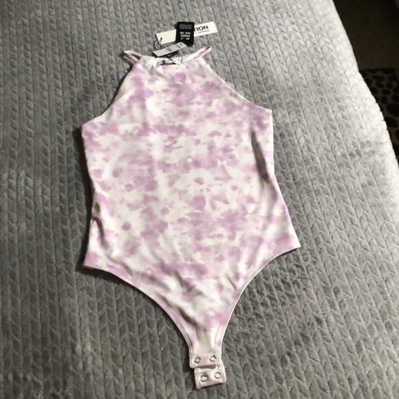 Express Purple tie dyed bodysuit - Picture 1 of 6